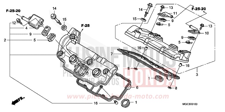 CYLINDER HEAD COVER for VFR1200F Dual Clutch SEAL SILVER METALLIC (NHA14) from 2011